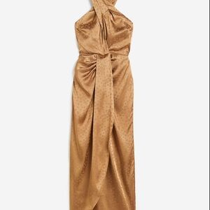 Elegant Gold Halter Dress